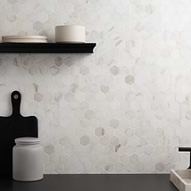 White Jade 2" Hexagon Polished Marble Mosaic