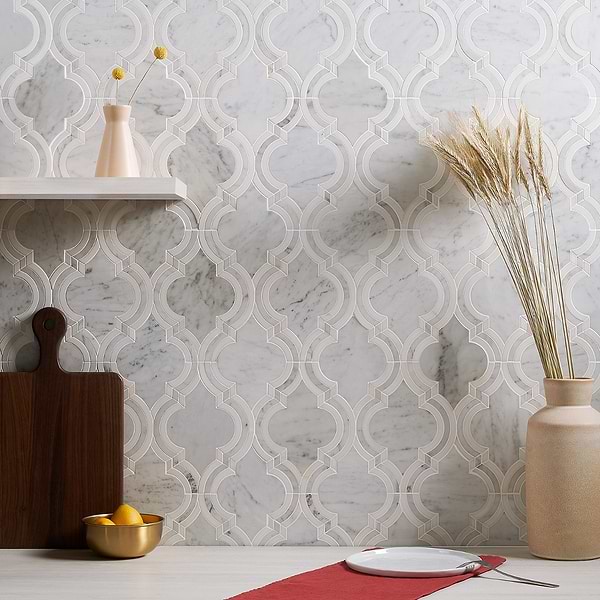 Abernethy Marble Waterjet Polished Mosaic Tile