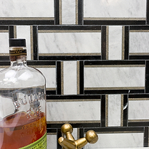 Esplanade Cindersmoke Polished Marble Mosaic Tile