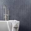 Kai Royal Blue 1x2" Herringbone Crackled Glossy Porcelain Mosaic Tile