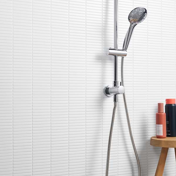 Kai White 1x4" Tri-Stacked Matte Porcelain Mosaic Tile