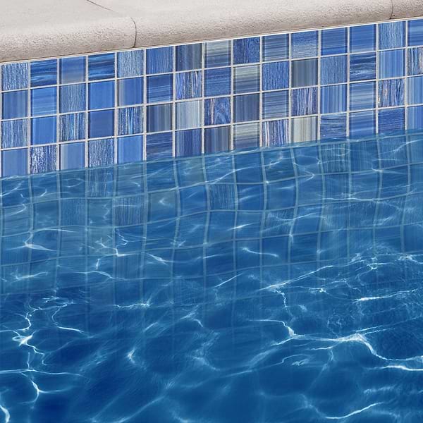 Marley Lake Blue 2x2 Polished Glass Mosaic