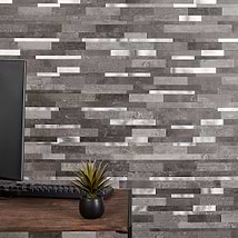 Metalway LPS Cement Gray Solid Core Peel & Stick Self Adhesive Metallic Look Matte Mosaic Tile