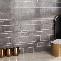 Railroad LPS Mixed Gray Solid Core Peel & Stick Self Adhesive Terrazzo Look Mosaic Tile
