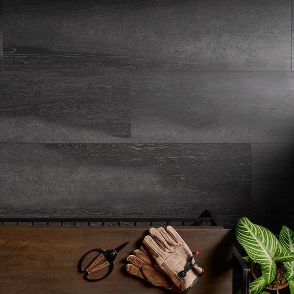 Woodcrete Black Rigid Core Click 12x48 Luxury Vinyl Tile
