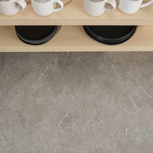 Optoro Juneau Sandstone Dark Beige 28mil Wear Layer Rigid Core Click 12x24 Luxury Vinyl Tile