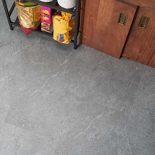 Optoro Juneau Sandstone Medium Gray 28mil Wear Layer Rigid Core Click 12x24 Luxury Vinyl Tile