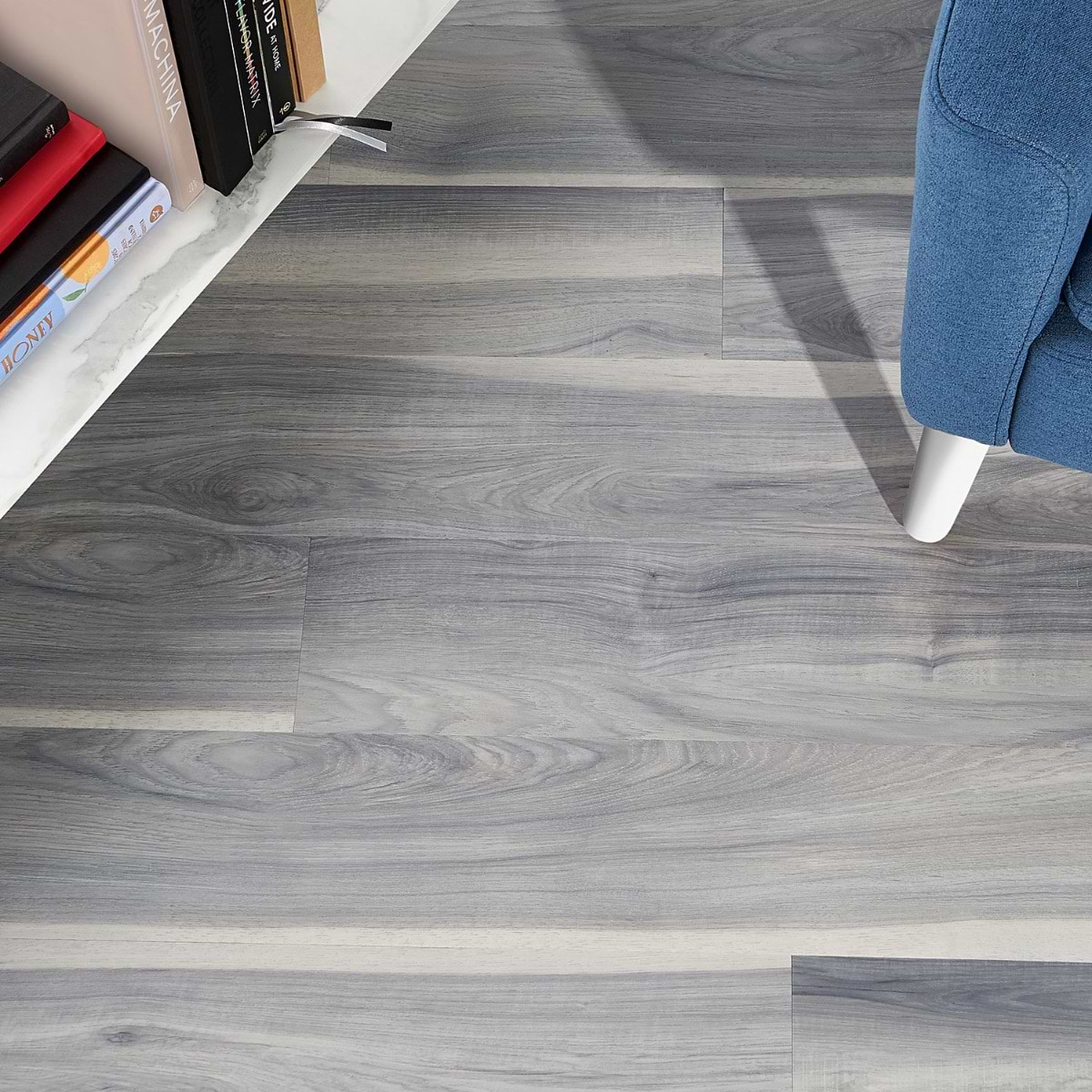 Sky Oak Shadow Blue 6x48 12mil Rigid Core Click Luxury Vinyl Plank; in Blue Luxury Vinyl; for Bathroom Floor, Floor Tile, Kitchen Floor; in Style Ideas Classic, Contemporary, Cottage, Industrial, Mid Century, Modern, Traditional, Transitional
