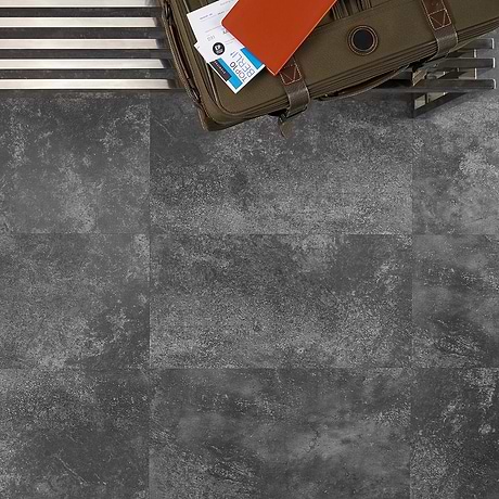 ReNew Metalcrete Charcoal 12mil Wear Layer Glue Down 12x24 Luxury Vinyl Tile