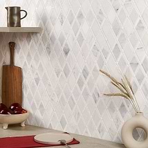 Imperial Asian Statuary Gray Polished Textured Marble Mosaic Tile