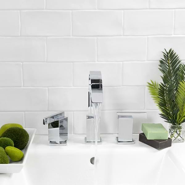 Lancaster Bianco White 3x6 Polished Ceramic Wall Tile