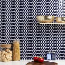 Eden Royal Blue Rimmed 1" Hexagon Polished Porcelain Mosaic