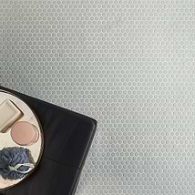 Eden Antiguan Sky Gray Rimmed 1" Hexagon Polished Porcelain Mosaic
