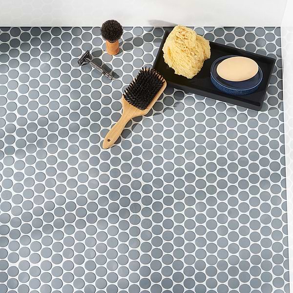 Paradise Sky Blue 1" Penny Round Polished Porcelain Mosaic