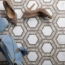 Nova Andromeda 6" Hexagon Marble Polished Mosaic Tile
