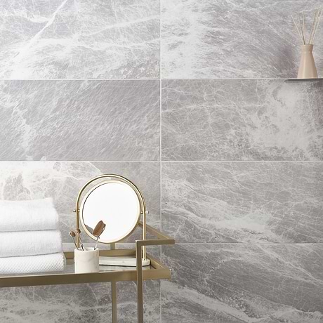Nordic Gray 12x24 Satin Marble Tile