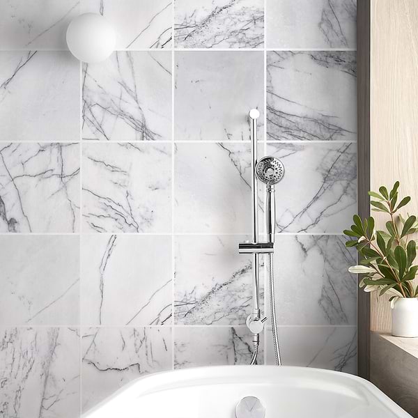 Lilac White 12x12 Honed Marble Tile