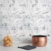 Lilac White 3x6 Honed Marble Tile