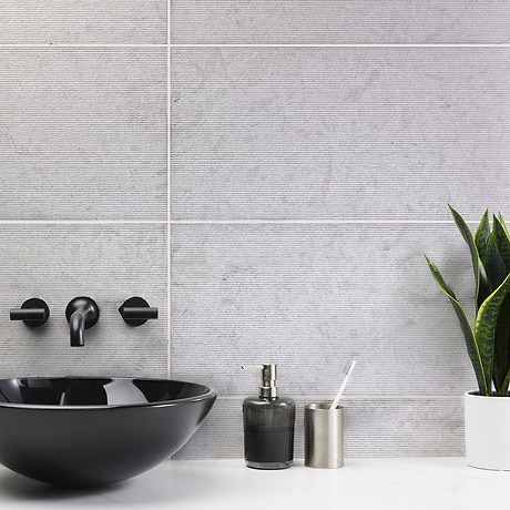 Simena Lines Cream Beige 12x24 Textured Limestone Tile