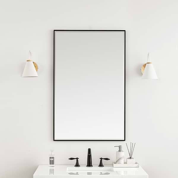 James Martin Vanities Rohe Matte Black 26x40" Rectangle Mirror