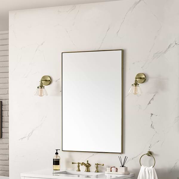 James Martin Vanities Rohe Champagne Brass 26x40" Rectangle Mirror