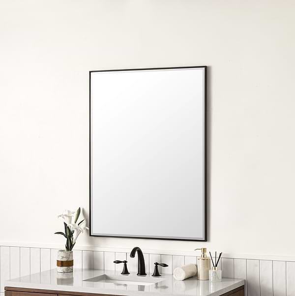 James Martin Vanities Rohe Matte Black 30x40" Rectangle Mirror