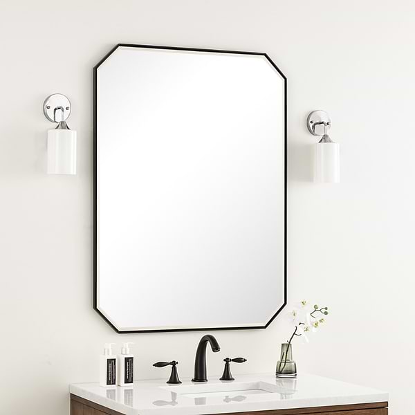 James Martin Vanities Rohe Matte Black 30x40" Octagonal Mirror