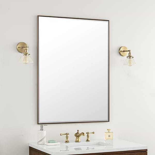 James Martin Vanities Rohe Champagne Brass 30x40" Rectangle Mirror