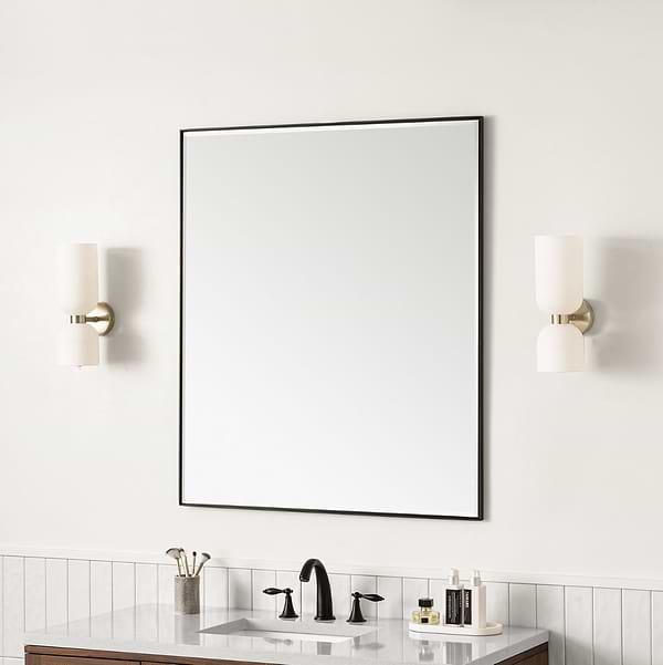 James Martin Vanities Rohe Matte Black 36x42" Rectangle Mirror