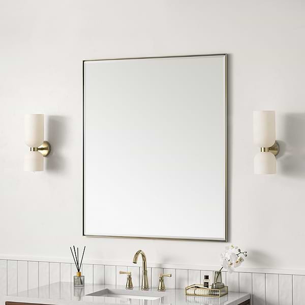 James Martin Vanities Rohe Champagne Brass 36x42" Rectangle Mirror