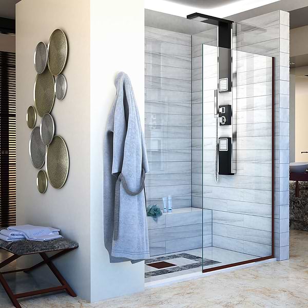 DreamLine Linea 34x72" Reversible Shower Screen with Clear Glass in  Oil Rubbed Bronze