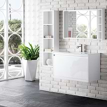 James Martin Vanities Mantova Glossy White 32" Floating Vanity without Top