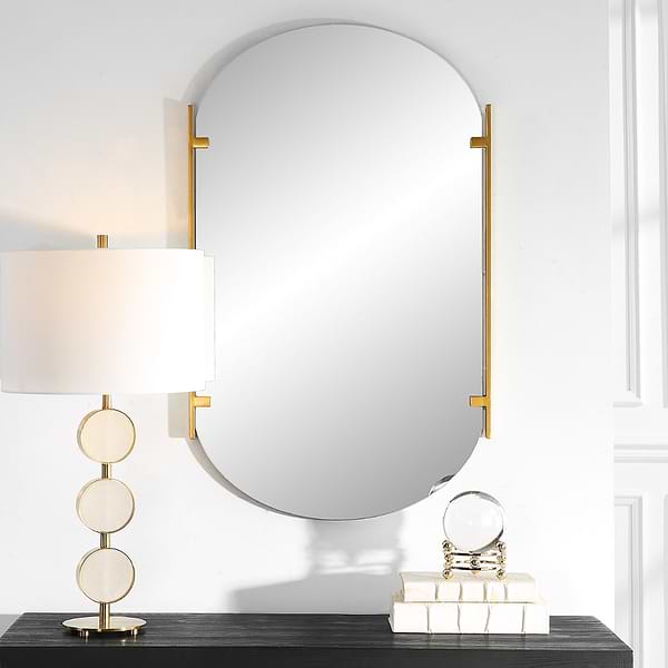 Leeya Gold 23x38" Oval Mirror