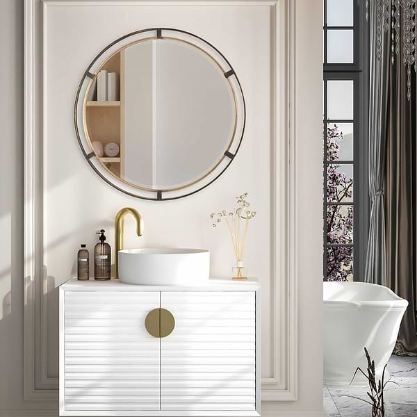 Davry Bronze 36" Round Mirror