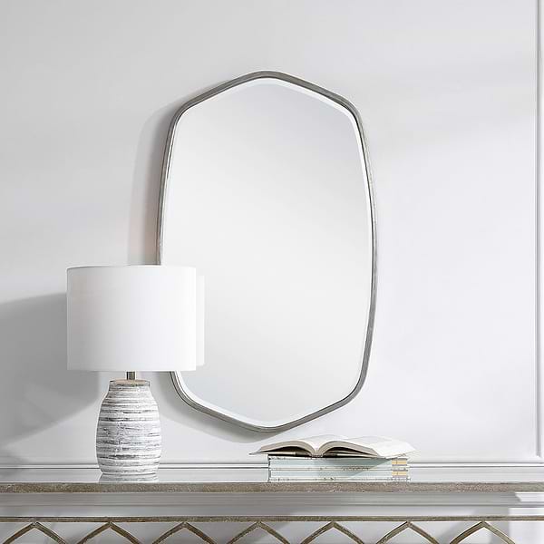 Ayelet Silver 22x36" Geometric Mirror