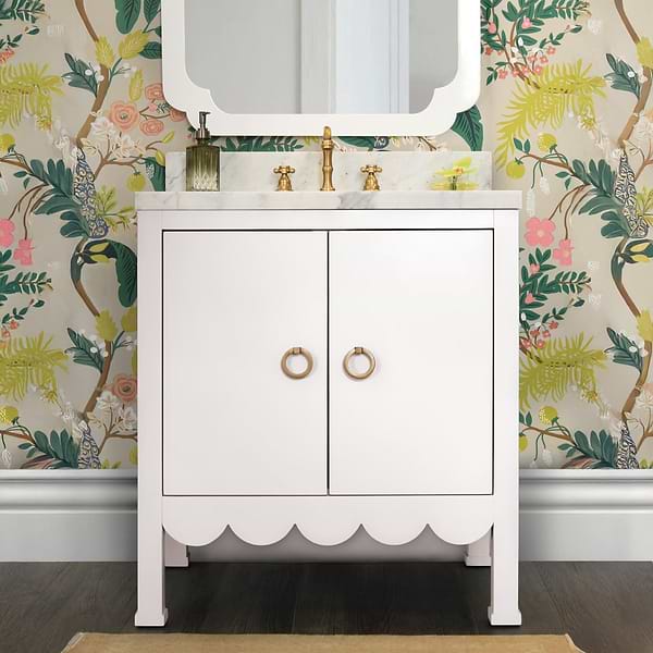 Kasey White 30" Single Vanity with Carrara Marble Top