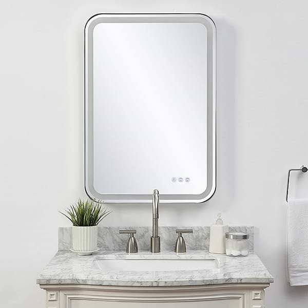 Liba Polished Nickel 22x32" Rectangle LED Mirror