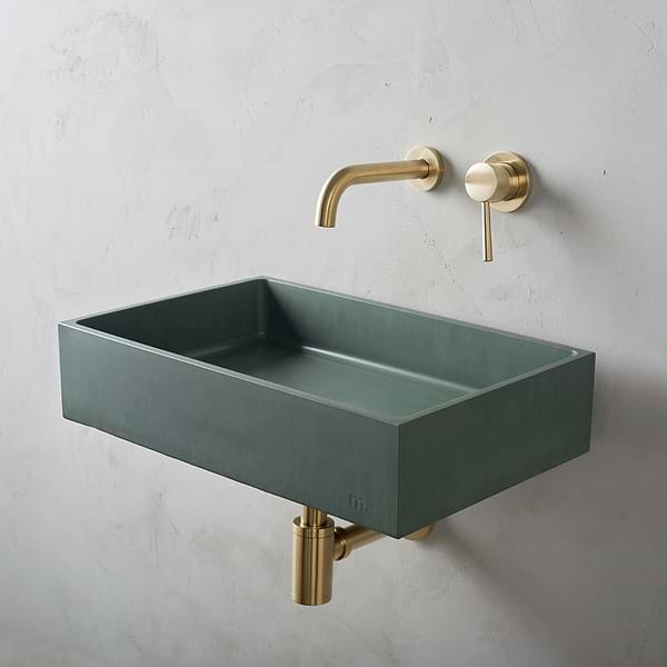 Jeker Forest Green 21" Concrete Rectangle Floating Sink by mudd.concrete