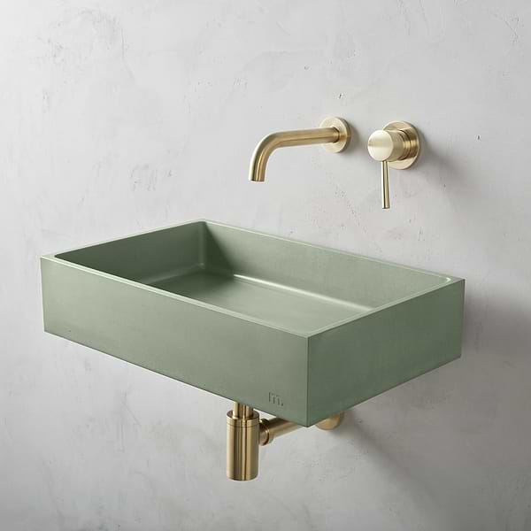 Jeker Thyme Green 21" Concrete Rectangle Floating Sink by mudd.concrete