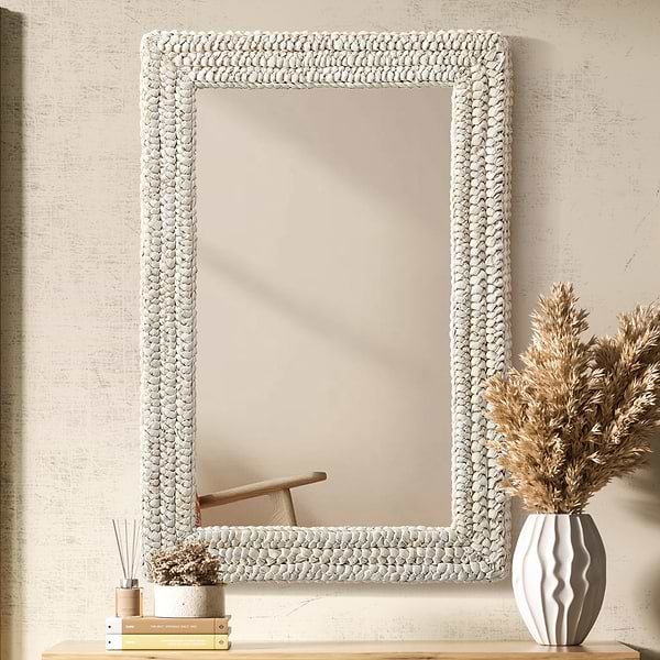Marlis Ivory Corn Husk 24x36" Rectangle Mirror