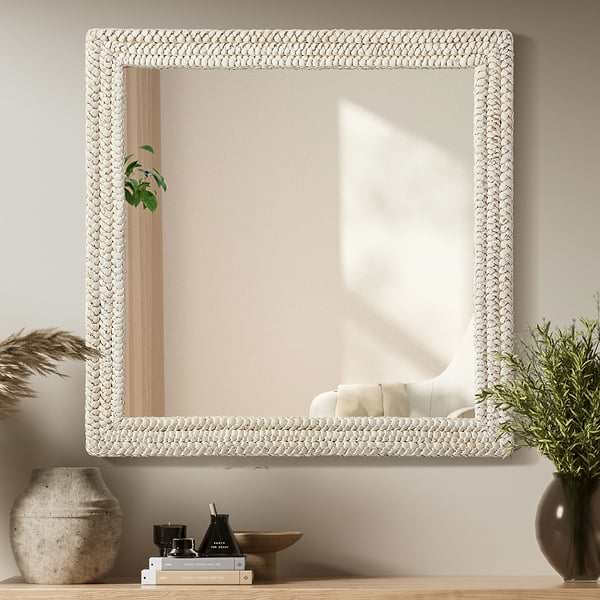 Marlis Ivory Corn Husk 40x40" Square Mirror
