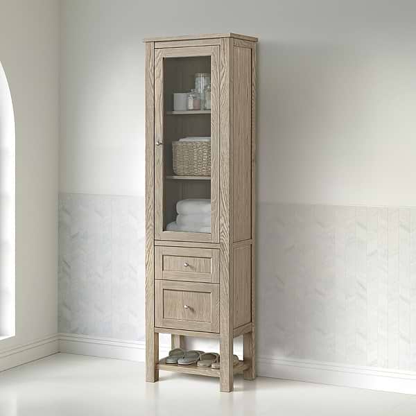 James Martin Vanities Breckenridge Whitewashed Oak  22x80 Linen Cabinet
