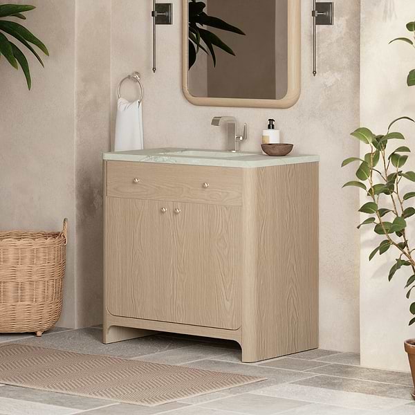 James Martin Vanities Gracyn Driftwood 36" Single Vanity with Victorian Silver Quartz Top
