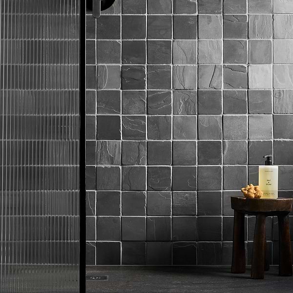 India Black 4x4 Tumbled Slate Tile
