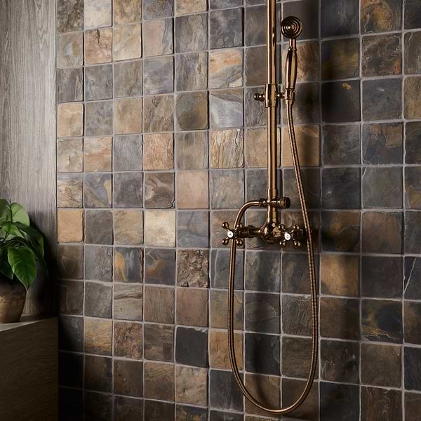 California Gold 4x4 Tumbled Slate Tile