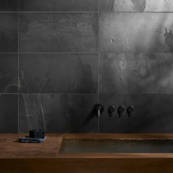 India Black 12x24 Natural Cleft Slate Tile