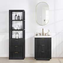 Solara Black Oak  22" Linen Cabinet
