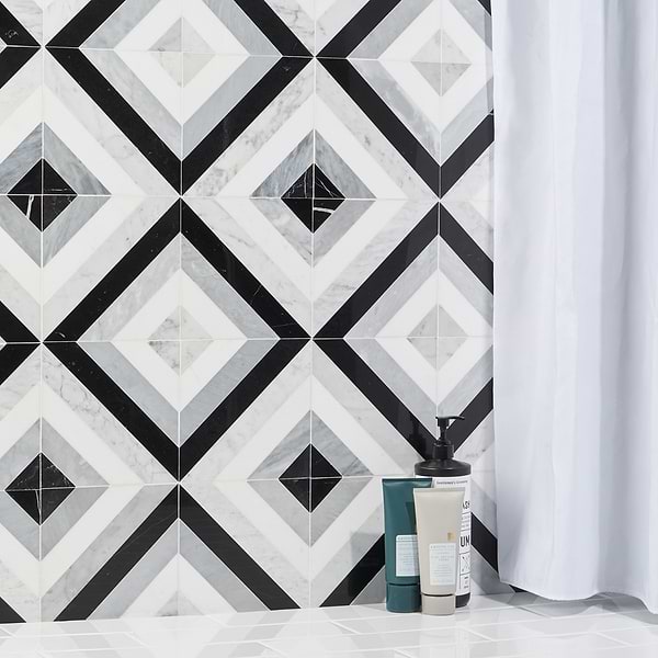 Bowery Allascala 8x8 Polished Marble Mosaic Tile