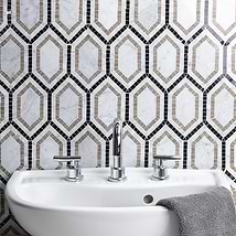 Infinity Carrara & Lagos Hexagon Marble Polished Mosaic Tile