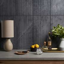 Waves Nero Marquina Black 12x24 Fluted 3D Honed Marble Tile